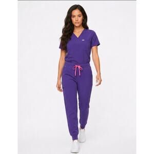 FIGS Zamora Jogger Scrub Pants 4XLP Grape Purple Pink Drawstring NEW